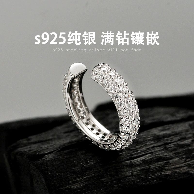 Sterling Silver Rhinestone Ear Cuff / Set