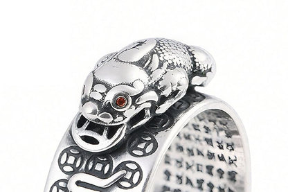 Sterling Silver Pixiu Engraved Ring