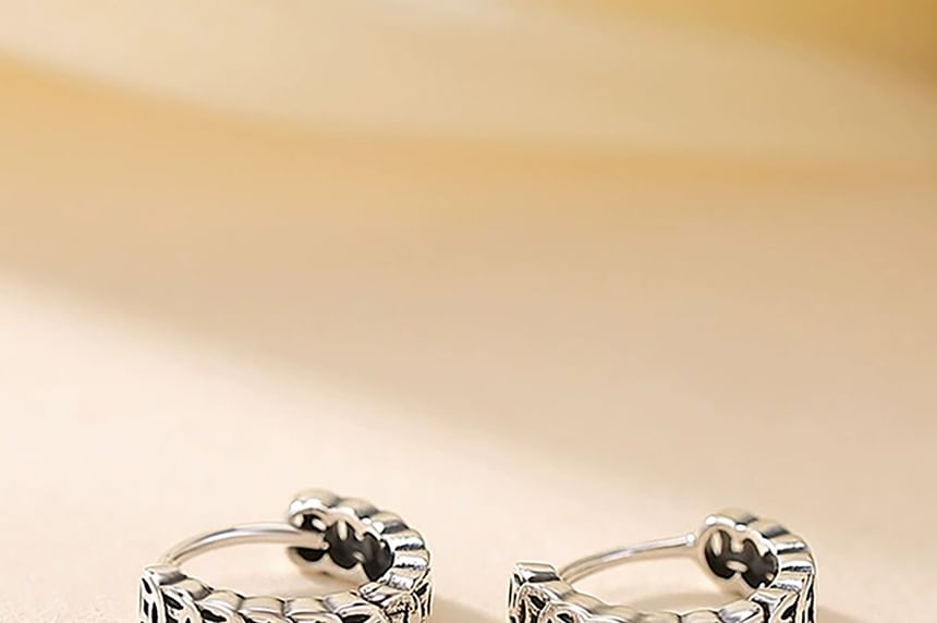 Sterling Silver Coin Huggie Earring / Set