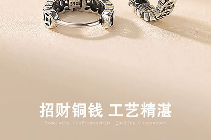Sterling Silver Coin Huggie Earring / Set