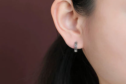 Sterling Silver Coin Huggie Earring / Set