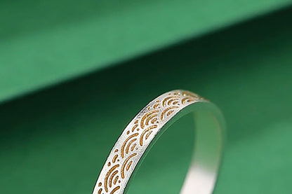 Couple Matching S999 Silver Engraved Ring / Set