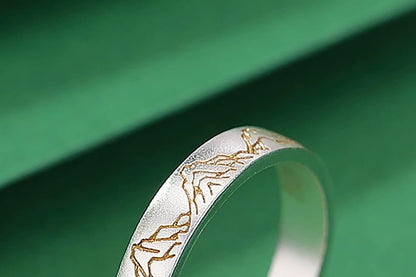 Couple Matching S999 Silver Engraved Ring / Set
