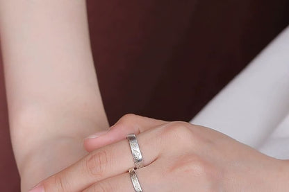 Couple Matching S999 Silver Engraved Ring / Set