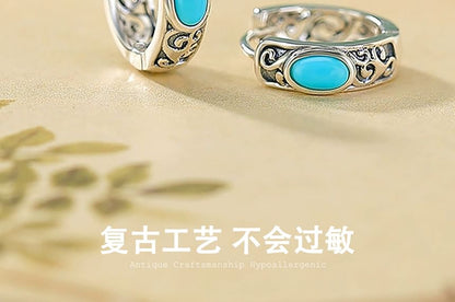 Sterling Silver Gemstone Huggie Earring / Set