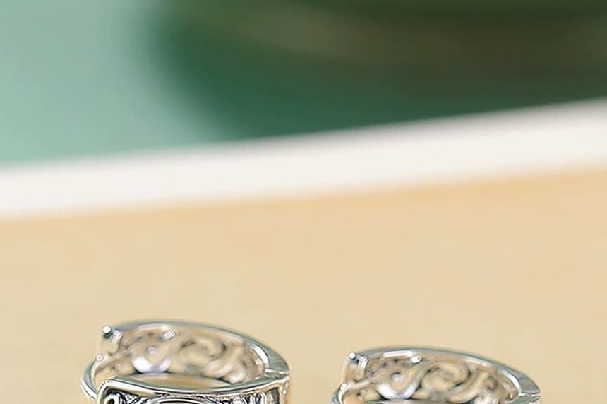 Sterling Silver Gemstone Huggie Earring / Set