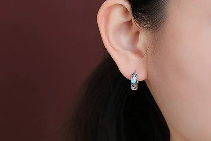 Sterling Silver Gemstone Huggie Earring / Set