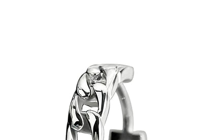 Sterling Silver Chain Huggie Earring / Set