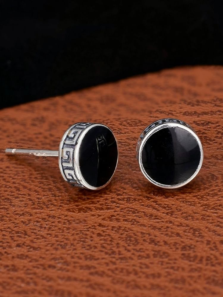 Sterling Silver Engraved Ear Stud / Set