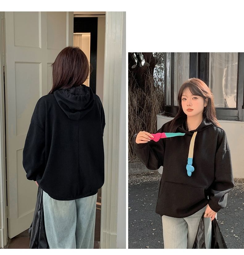Color Block Hoodie with Drawstring