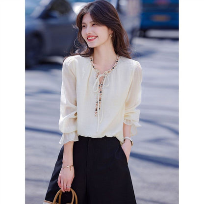 Tunic with Contrast Trim & Long Sleeves