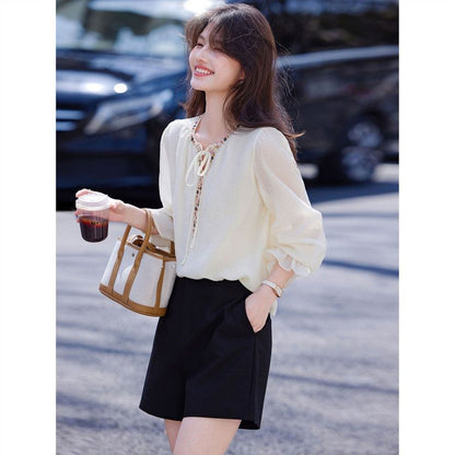 Tunic with Contrast Trim & Long Sleeves