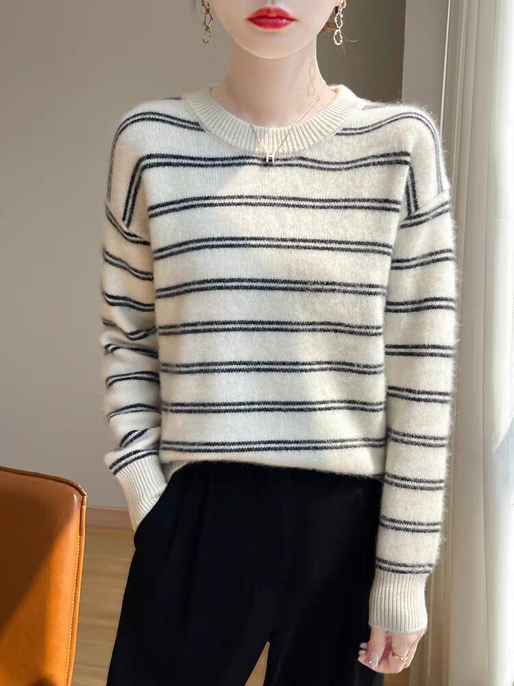 Striped Sweater with Crewneck