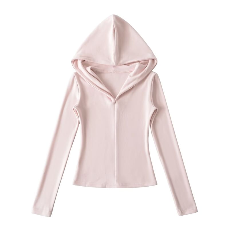 Solid Half-Zip Slim-Fit Hooded Sweatshirt