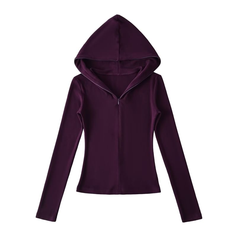 Solid Half-Zip Slim-Fit Hooded Sweatshirt