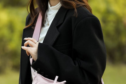 Nylon Plain Shoulder Bag