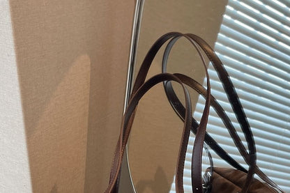 Faux Leather Buckled Strap Shoulder Bag