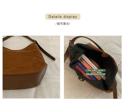 Faux Suede Shoulder Bag