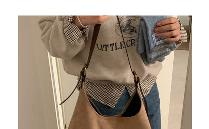 Faux Suede Shoulder Bag