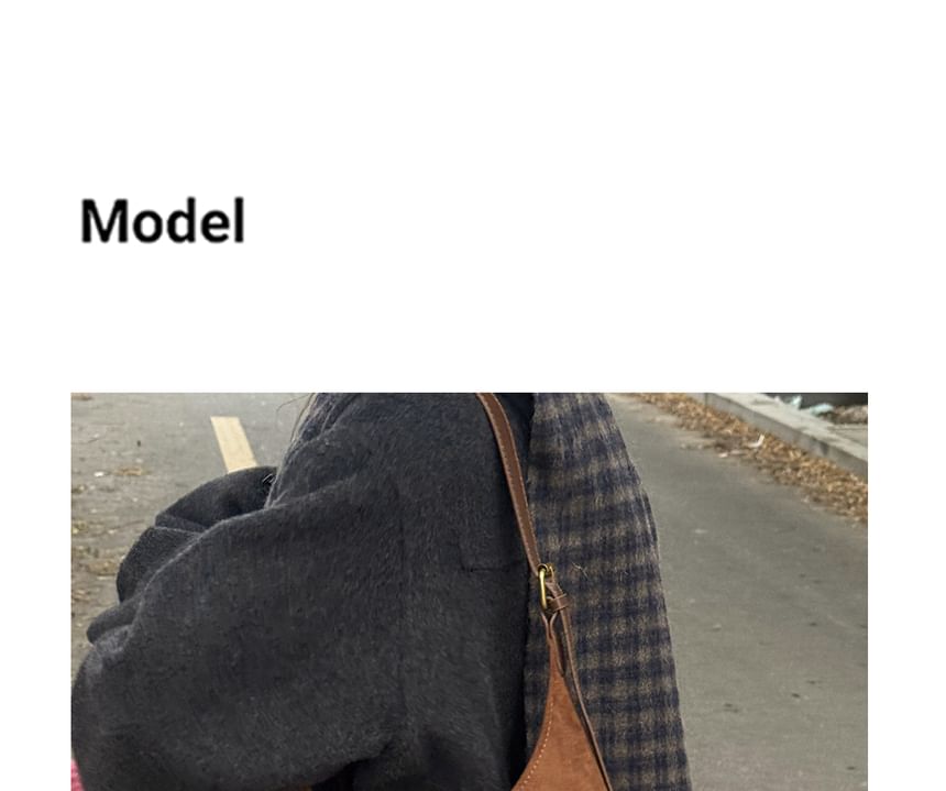 Faux Suede Shoulder Bag