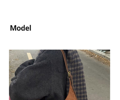Faux Suede Shoulder Bag