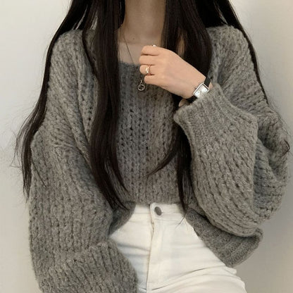 Solid Boat-Neck Pullover Sweater