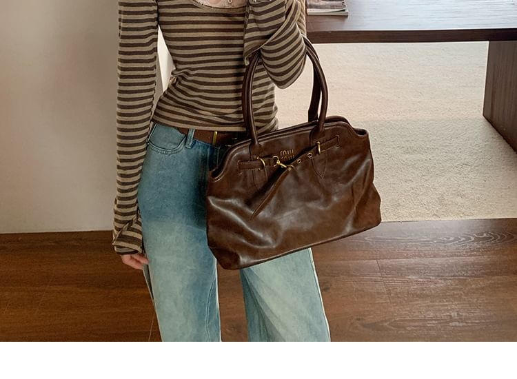 Striped Lace Panel Mock Two-Piece T-Shirt