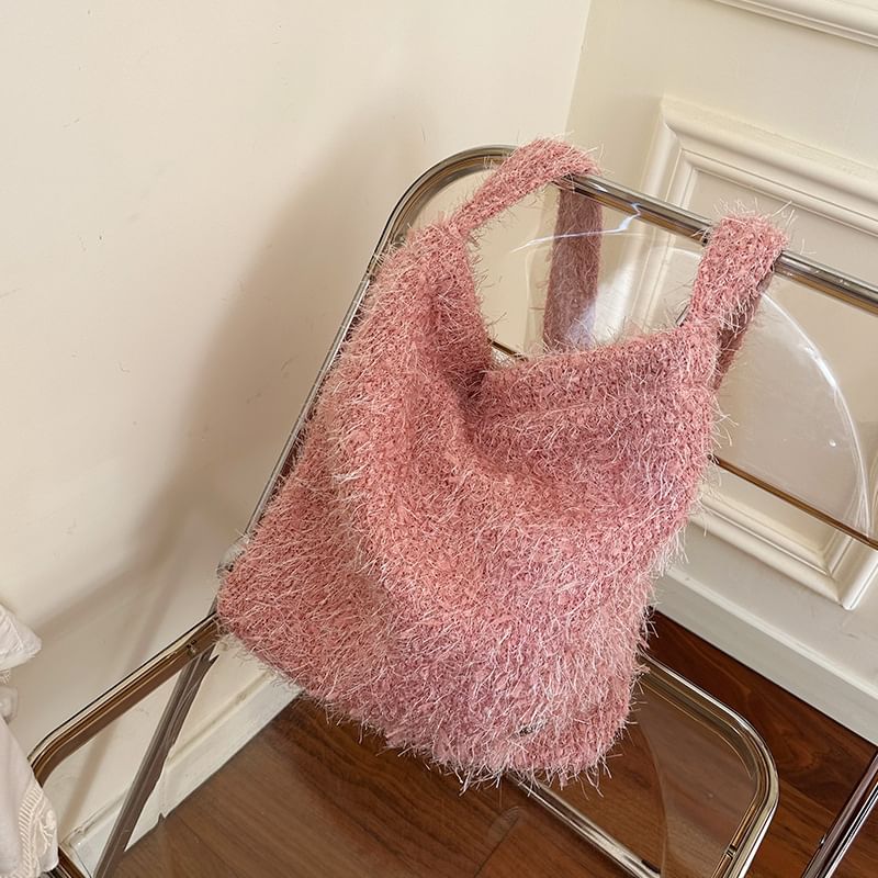 Plain Fluffy Crossbody Bag