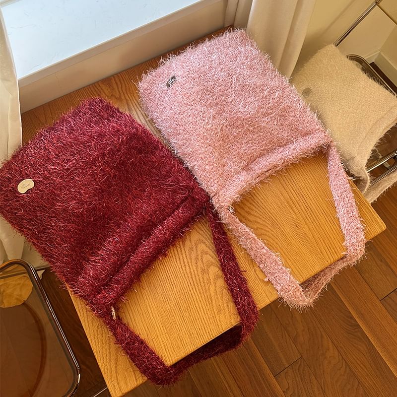 Plain Fluffy Crossbody Bag
