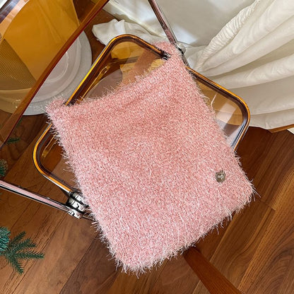 Plain Fluffy Crossbody Bag