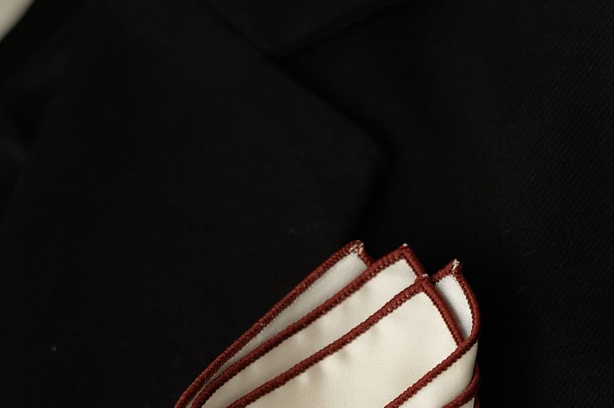 Contrast Trim Pocket Square