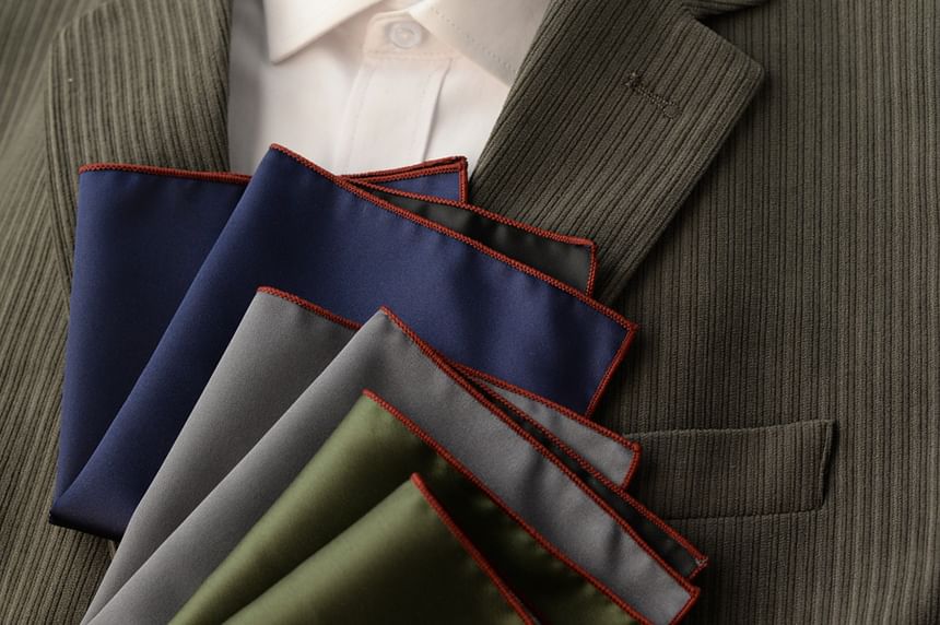 Contrast Trim Pocket Square