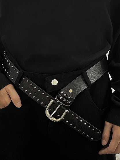 Studded Faux Leather Belt