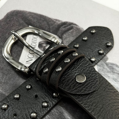 Studded Faux Leather Belt