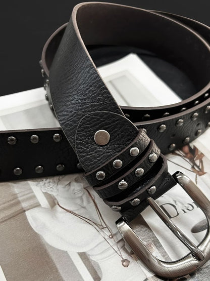 Studded Faux Leather Belt