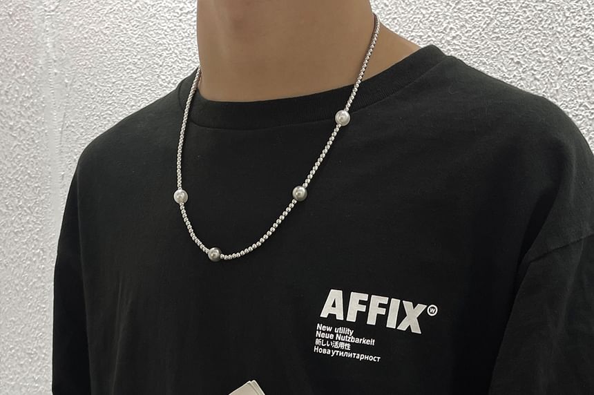 Faux Pearl Beaded Necklace