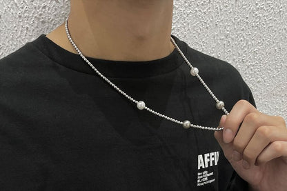 Faux Pearl Beaded Necklace