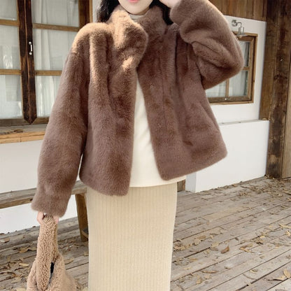 Fluffy Knit Midi Pencil Skirt