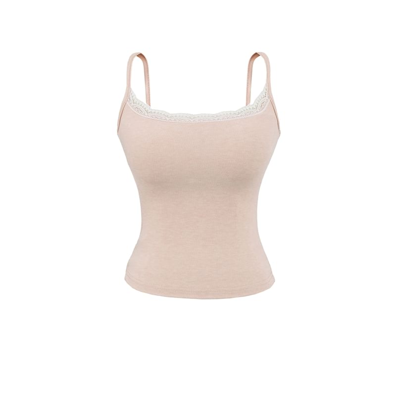 Spaghetti Strap Scoop Neck Lace Camisole