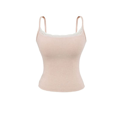 Spaghetti Strap Scoop Neck Lace Camisole