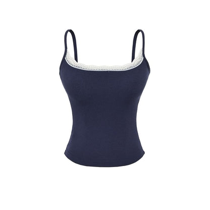 Spaghetti Strap Scoop Neck Lace Camisole