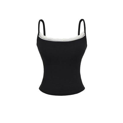 Spaghetti Strap Scoop Neck Lace Camisole