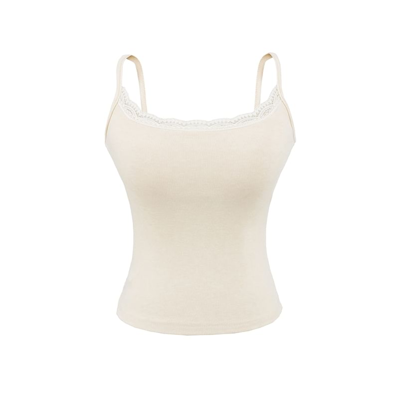 Spaghetti Strap Scoop Neck Lace Camisole