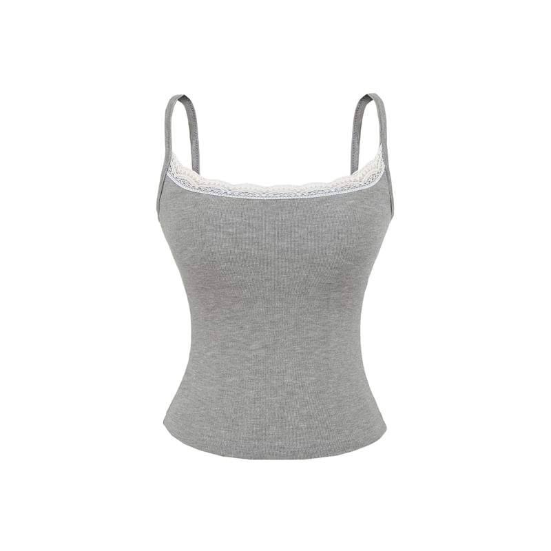 Spaghetti Strap Scoop Neck Lace Camisole