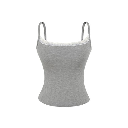 Spaghetti Strap Scoop Neck Lace Camisole