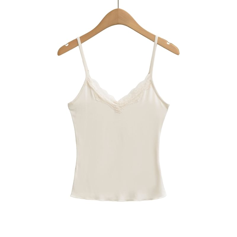 Lace Camisole & V-Neck Wrap T-Shirt Set