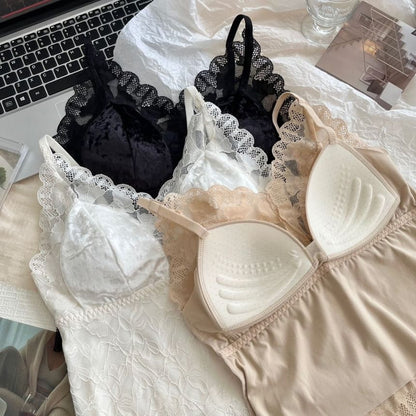 V-Neck Lace Bra Top