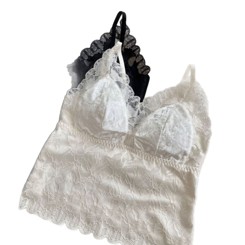 V-Neck Lace Bra Top