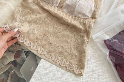 V-Neck Lace Bra Top