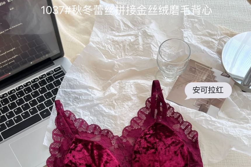 V-Neck Lace Bra Top